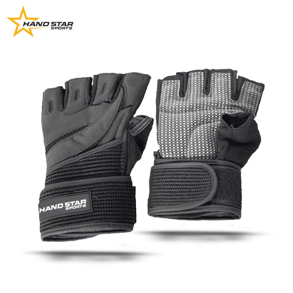 Hand Star Sports Heavy Duty Gym Gloves for Weight Lifters – Premium Leather with Wrist Support