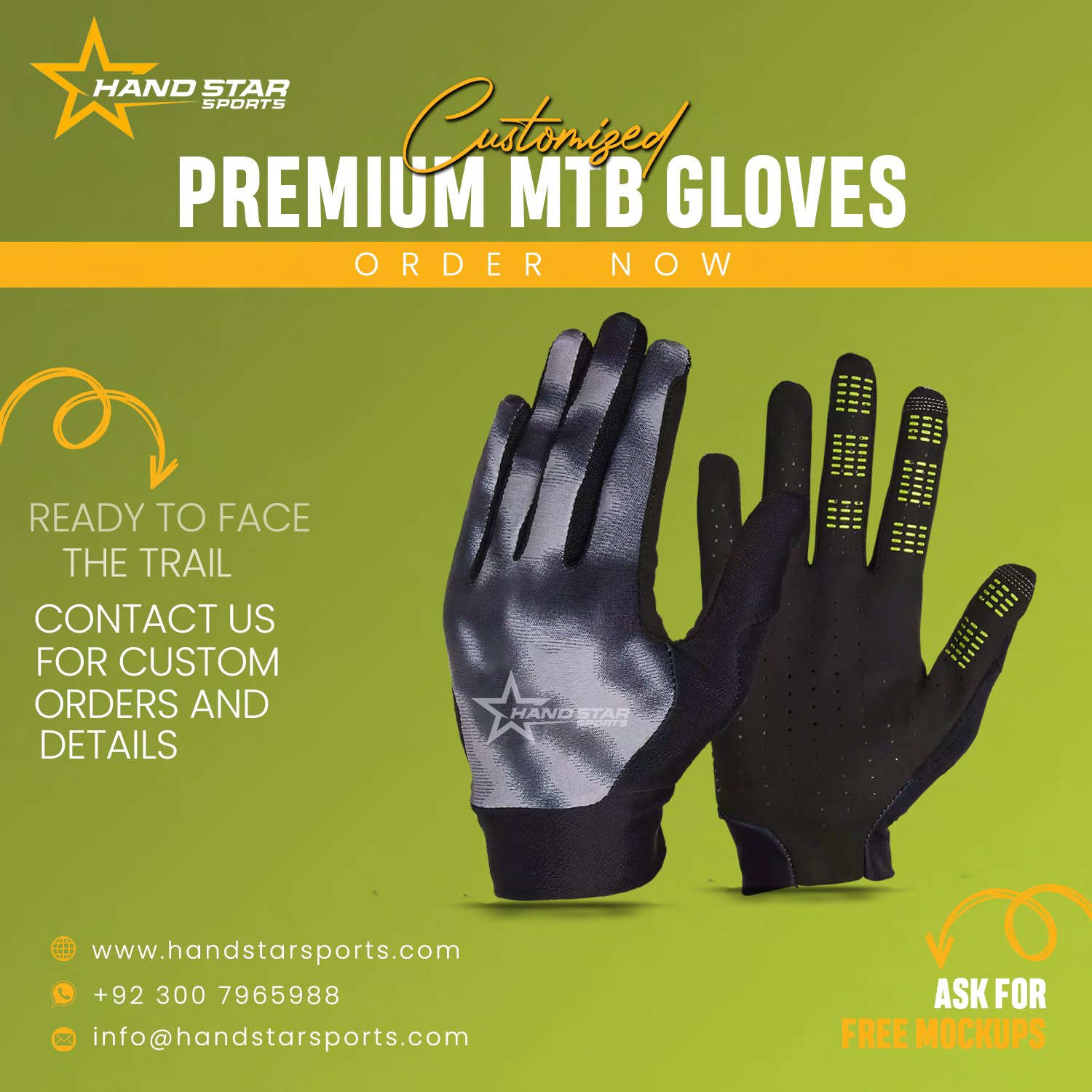 Lightweight mountain bike gloves by hand star sports